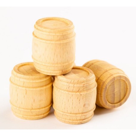 Barriles madera 22mm, 4 unidades. Marca Amati. Ref: 412022.