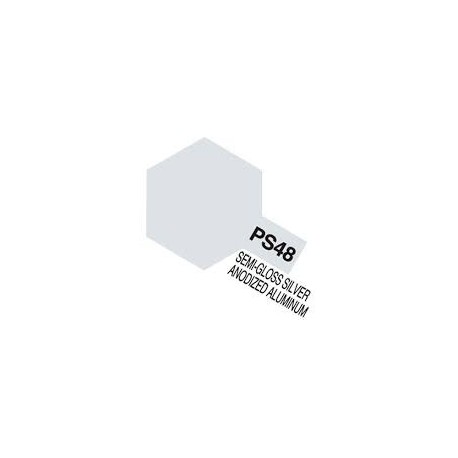 Spray Semi-Gloss Silver, Anodized Aluminum ( 86048 ). Bote 100 ml. Marca Tamiya. Ref: PS-48.