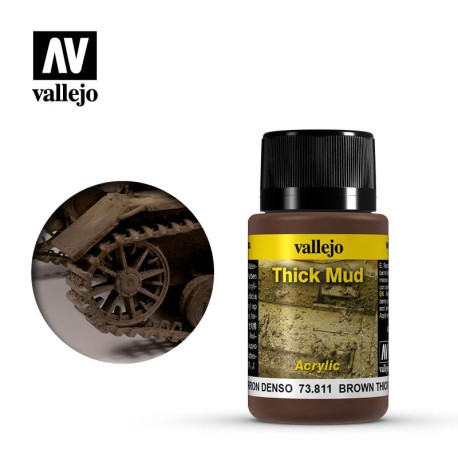 Weathering effects, Thick Mud (Barro Marrón). Bote de 40 ml. Marca Vallejo. Ref: 73.811.