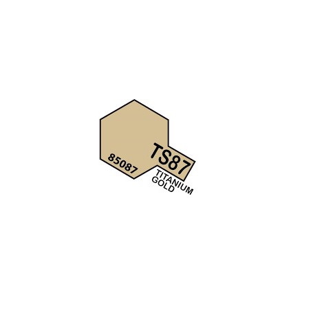 Spray Titanium Gold (85087). Bote 100 ml. Marca Tamiya. Ref: TS-87.