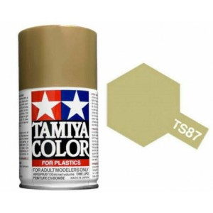 Spray Titanium Gold (85087). Bote 100 ml. Marca Tamiya. Ref: TS-87.