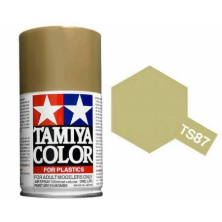 Spray Titanium Gold (85087). Bote 100 ml. Marca Tamiya. Ref: TS-87.