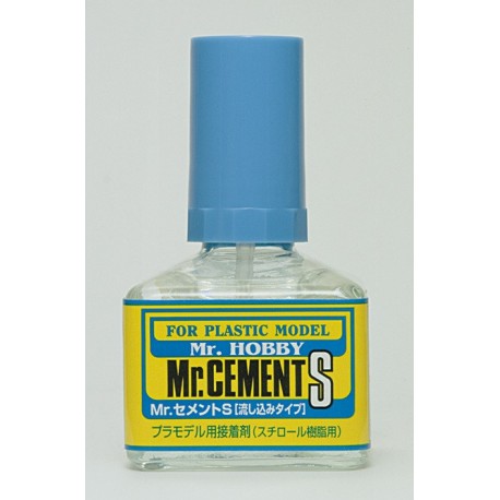 Adhesivo Mr.CEMENT S. 40ml. Marca MR.Hobby. Ref: MC129.