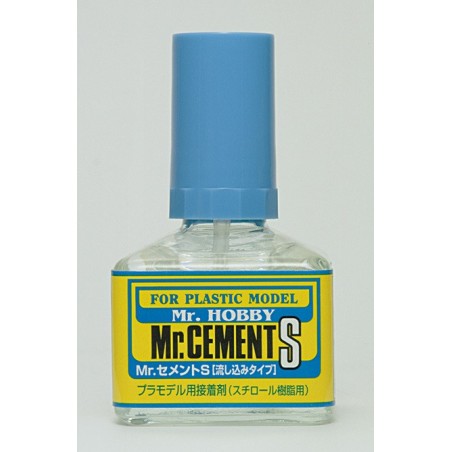 Adhesivo Mr.CEMENT S. 40ml. Marca MR.Hobby. Ref: MC129.