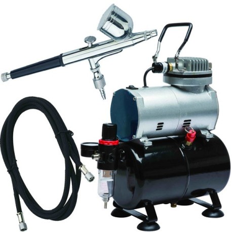 Compresor Automático con calderín D-80 (Originario Fengda TC-20T) + Aerógrafo. Marca Dismoer. Ref: 26106.