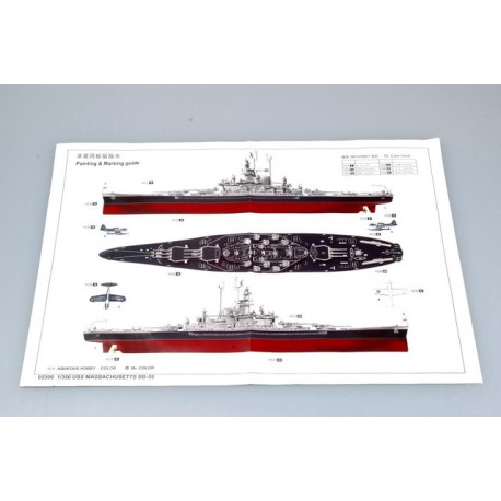 USS MASSACHUSETTS BB-59. Escala: 1:350. Marca: Trumpeter. Ref: 05306.