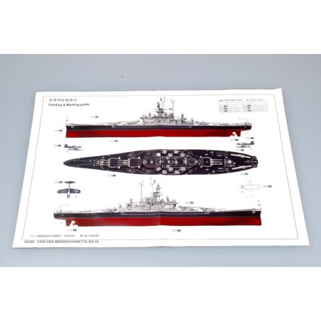 USS MASSACHUSETTS BB-59. Escala: 1:350. Marca: Trumpeter. Ref: 05306.