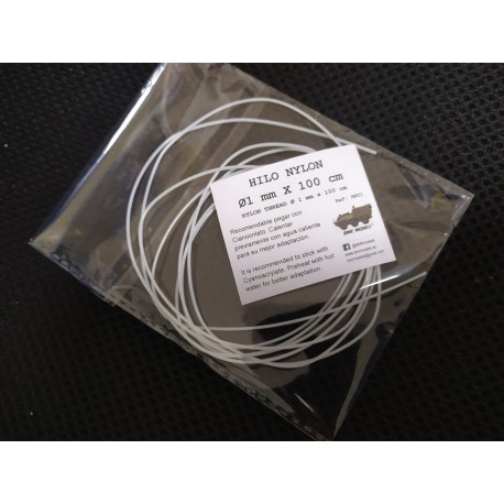 Hilo Nylon Ø 1 mm x 100 cm. Marca BMR. Ref: HN01.