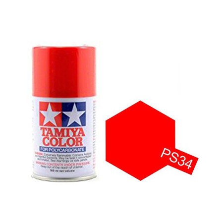 Spray Rojo Ferrari Brillante Polycarbonate ( 86034 ). Bote 100 ml. Marca Tamiya. Ref: PS-34.