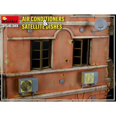 AIR CONDITIONERS & SATELLITE DISHES. Escala 1:35. Marca Miniart. Ref: 35638