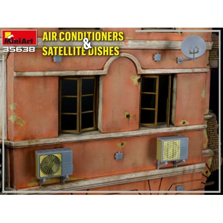 AIR CONDITIONERS & SATELLITE DISHES. Escala 1:35. Marca Miniart. Ref: 35638