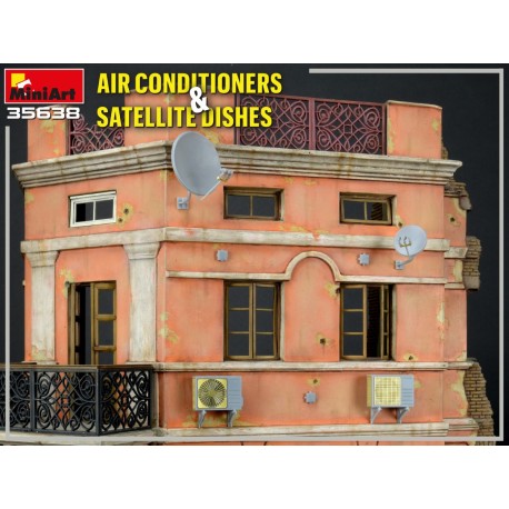 AIR CONDITIONERS & SATELLITE DISHES. Escala 1:35. Marca Miniart. Ref: 35638