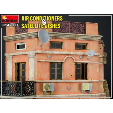 AIR CONDITIONERS & SATELLITE DISHES. Escala 1:35. Marca Miniart. Ref: 35638