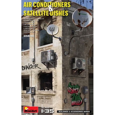 AIR CONDITIONERS & SATELLITE DISHES. Escala 1:35. Marca Miniart. Ref: 35638