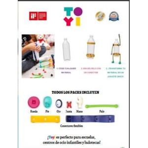 Pack básico 64 piezas. Kit de juego creativo sin instrucciones, reciclando. Marca Toyi. Ref: TO64. 2