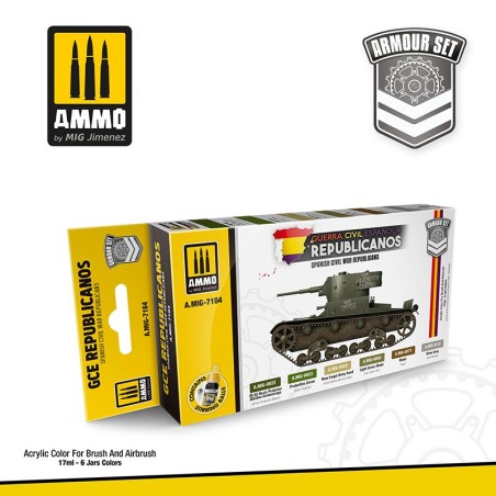 Spanish Civil War – Republicans Set. 6 Colores. Marca Ammo of Mig Jimenez. Ref: AMIG7184.
