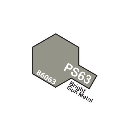 Spray Bright Gun Metal Polycarbonate ( 86063 ). Bote 100 ml. Marca Tamiya. Ref: PS-63.