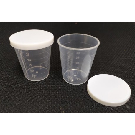 Vasos para medidores para mezclas. Bote 30ml. 4 ud. Marca BMR. Ref: VM30.