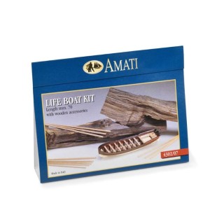 Botes salvavidas de madera-metal 70mm, 1 und. Marca Amati. Ref: 4302/07, 430207.