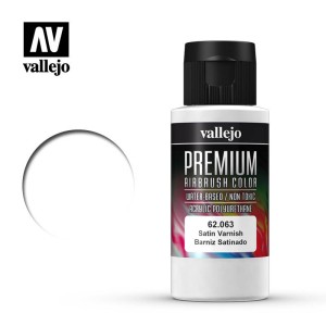 Premium Barniz Satinado. Premium Airbrush Color. Bote 60 ml. Marca Vallejo. Ref: 62063.