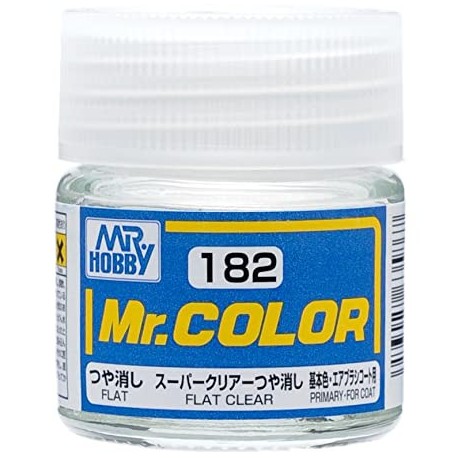 Lacquer paint  Clear Flat. Bote 10 ml. Marca MR.Hobby. Ref: C182.