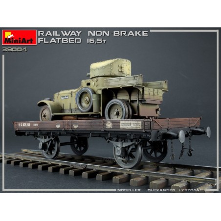 RAILWAY NON-BRAKE FLATBED 16,5 t . Escala 1:35. Marca Miniart. Ref: 39004.