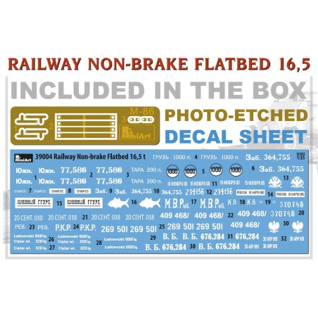 RAILWAY NON-BRAKE FLATBED 16,5 t . Escala 1:35. Marca Miniart. Ref: 39004.