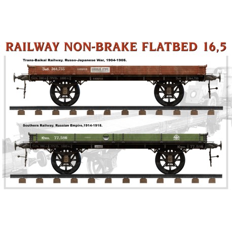 RAILWAY NON-BRAKE FLATBED 16,5 t . Escala 1:35. Marca Miniart. Ref: 39004.