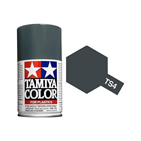 Spray Gris Aleman MATE (85004). Bote 100 ml. Marca Tamiya. Ref: TS-4, TS4.