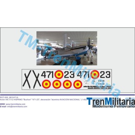 Calcas Avión HA-1112 HISPANO " Buchón" 471-23. Aluminio Aviación Nacional. Escala 1:48. Marca Trenmilitaria. Ref: 000_6619.