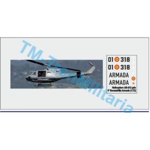 Calcas Helicoptero AB-212, "gris 3ª Escuadrilla Armada". Escala 1:72. Marca Trenmilitaria. Ref: 000_6472.