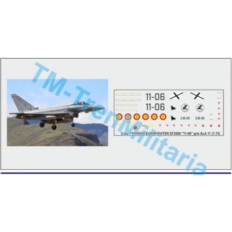 Caza TYPHOON EUROFIGHTER EF2000 "11-06", "gris ALA 11". Escala 1:72. Marca Trenmilitaria. Ref: 000_5578.