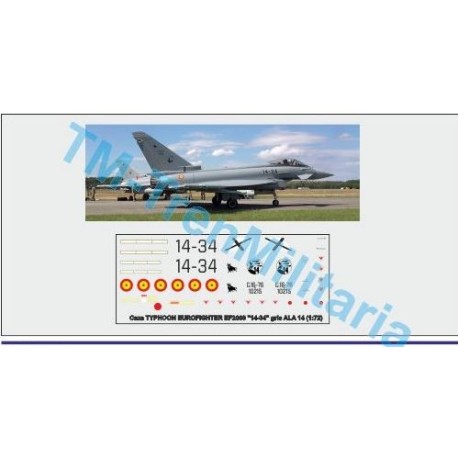 TYPHOON EUROFIGHTER EF2000 "14-34", "gris ALA 14". Escala 1:72. Marca Trenmilitaria. Ref: 000_5580.