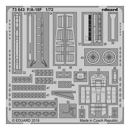 Fotograbado F/ A-18F , 1/72. Marca Eduard. Ref: 73643.