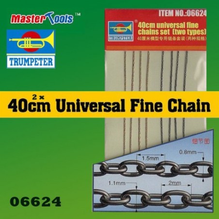 Conjunto cadenas finas 40cm. Escala 1:35. Marca Trumpeter. Ref: 06624.