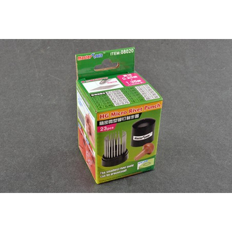 Punzón de micro remaches HG, (23 Pcs , 0.25mm-1.35mm). Marca Trumpeter. Ref: 08020.