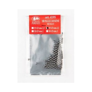 Bolas de cañón metal D2, 2.5mm. Marca Amati. Ref: 4195/25, 419525.