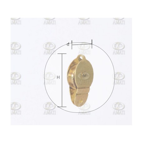 Poleas de Latón simple Ø8mm. 10Ud. Marca Amati. Ref: 485608, 4856/08.