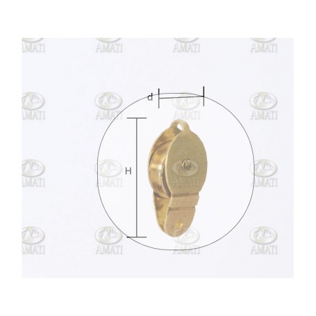 Poleas de Latón simple Ø8mm. 10Ud. Marca Amati. Ref: 485608, 4856/08.