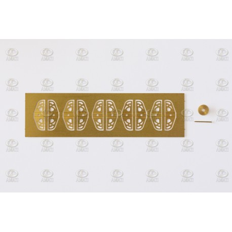 Poleas de Latón simple Ø10mm. 10Ud. Marca Amati. Ref: 485610, 4856/10.