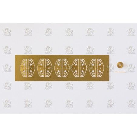 Poleas de Latón simple Ø10mm. 10Ud. Marca Amati. Ref: 485610, 4856/10.
