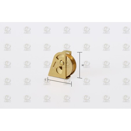 Poleas de Latón simple Ø10mm. 10Ud. Marca Amati. Ref: 485610, 4856/10.