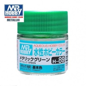 Mr.HOBBY AQUEOUS COLOR, Verde Métalico. Bote 10 ml. Marca MR.Hobby. Ref: H089.