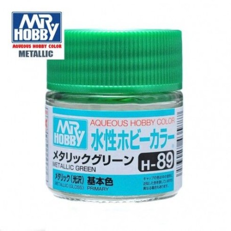 Mr.HOBBY AQUEOUS COLOR, Verde Métalico. Bote 10 ml. Marca MR.Hobby. Ref: H089.