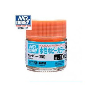 Mr.HOBBY AQUEOUS COLOR , Cobre metálico. Bote 10 ml. Marca MR.Hobby. Ref: H10, H010.