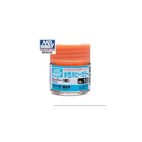 Mr.HOBBY AQUEOUS COLOR , Cobre metálico. Bote 10 ml. Marca MR.Hobby. Ref: H10, H010.