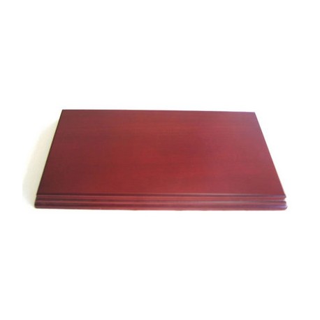 Peana 20 mm de altura, parte superior 27 X 23 cm. Realizado en MDF, lacado Caoba. Marca Peanas.net. Ref: TRG1124.