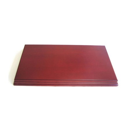 Peana 20 mm de altura, parte superior 27 X 23 cm. Realizado en MDF, lacado Caoba. Marca Peanas.net. Ref: TRG1124.