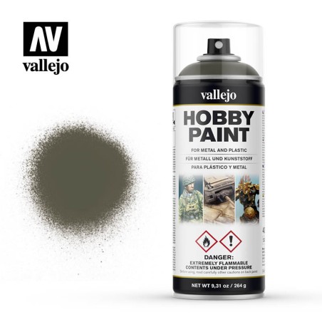 Camuflaje Verde Oliva. Spray 400 ml. Marca Vallejo. Ref: 28003.