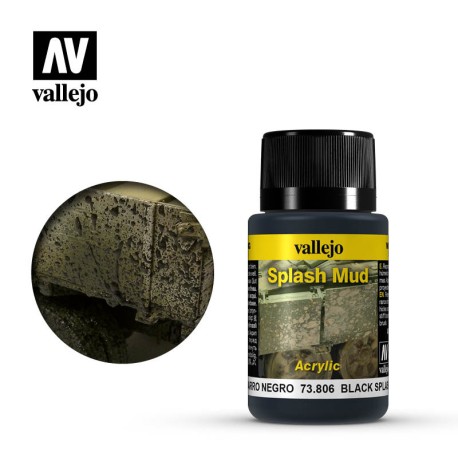 Weathering effects, Salpicaduras Barro Negro. Bote de 40 ml. Marca Vallejo. Ref: 73.806.